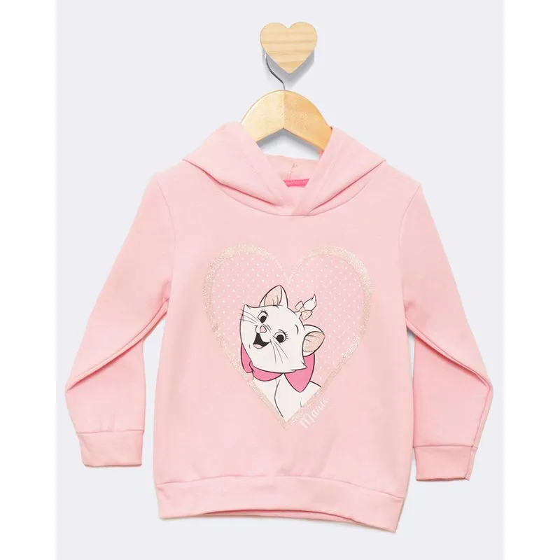 Blusão Moletom Bebê Peluciado Disney Estampa Marie Rosa 1