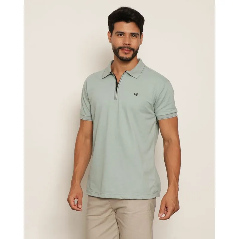Camisa Polo Masculina Piquet Manga Curta Verde M