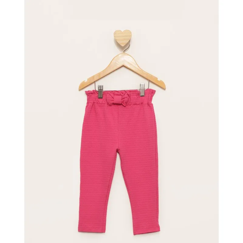 Calça Bebê Clochard Texturizada Rosa 1