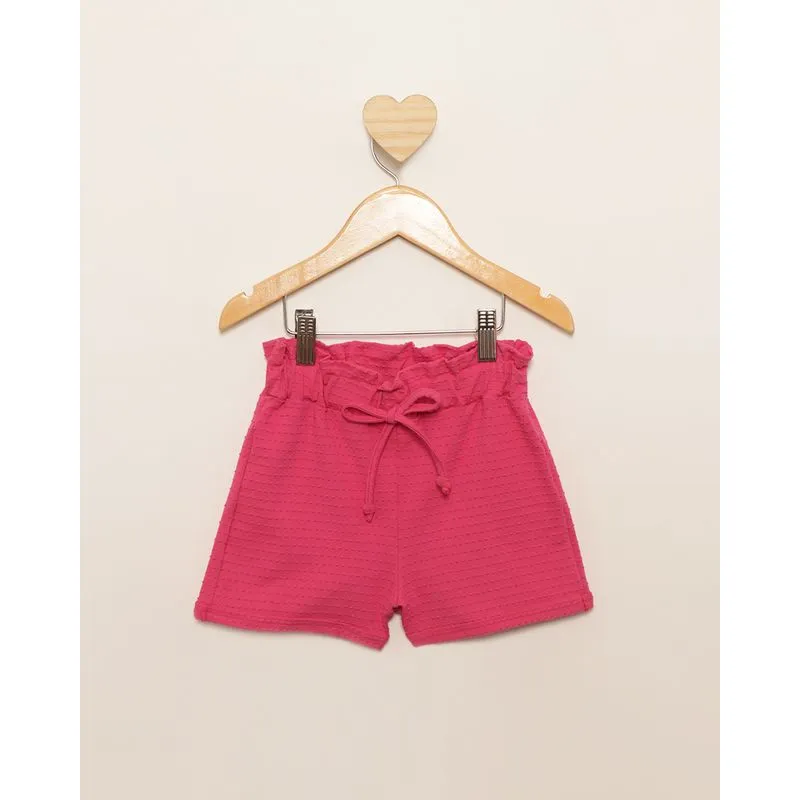 Short Bebê Clochard Texturizado Rosa 3