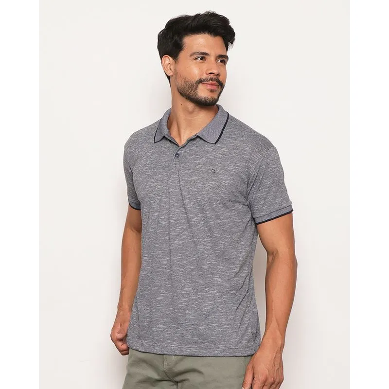 Camisa Polo Masculina Flamê Manga Curta Mescla Cinza G