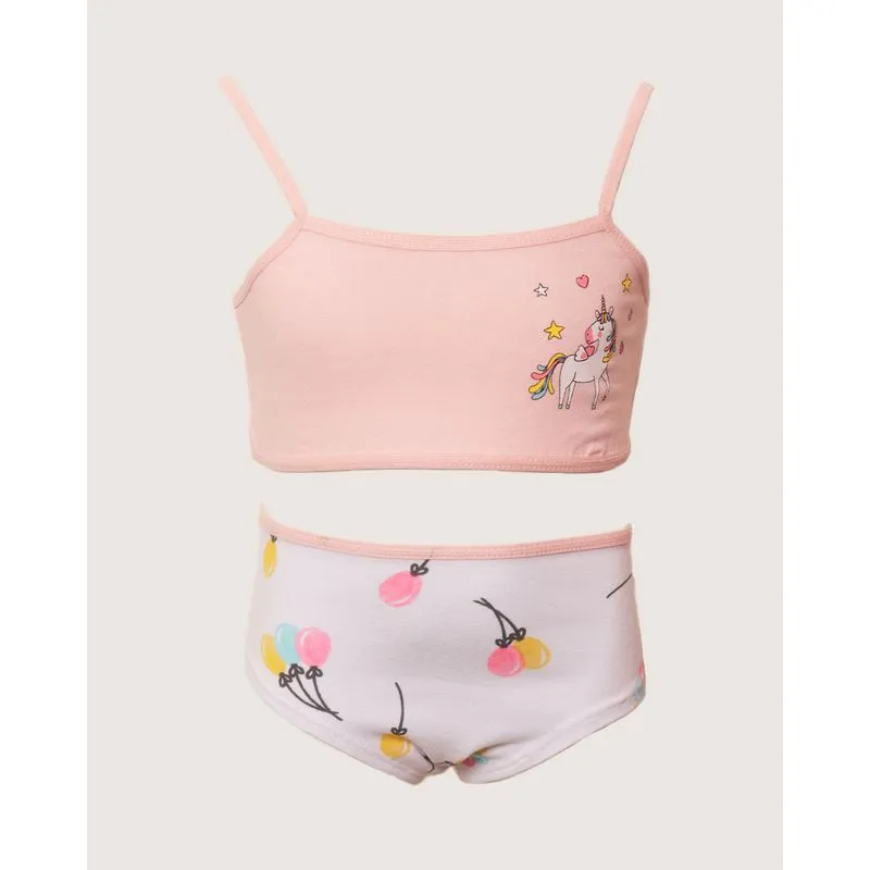 Conjunto Lingerie Infantil Sem Bojo Rosa 10
