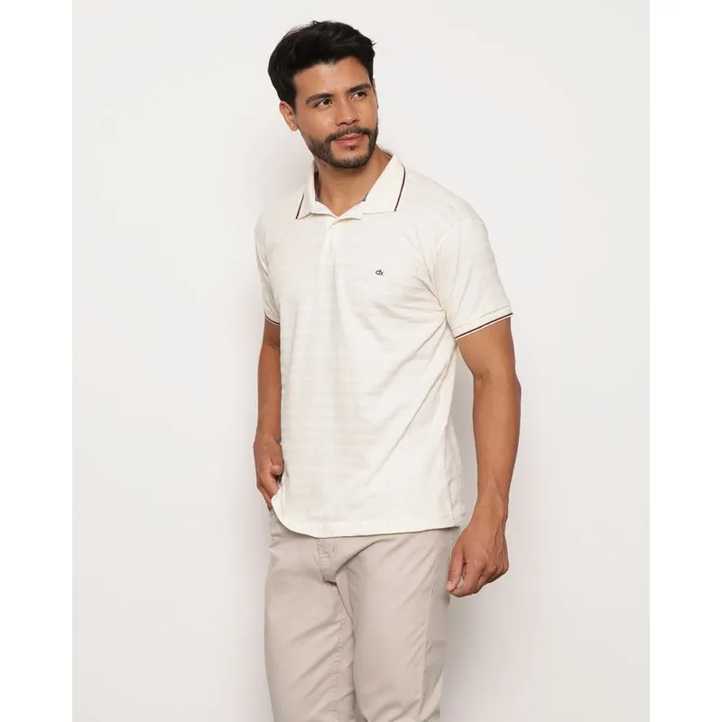 Camisa Polo Masculina Texturizada Manga Curta Off White GG
