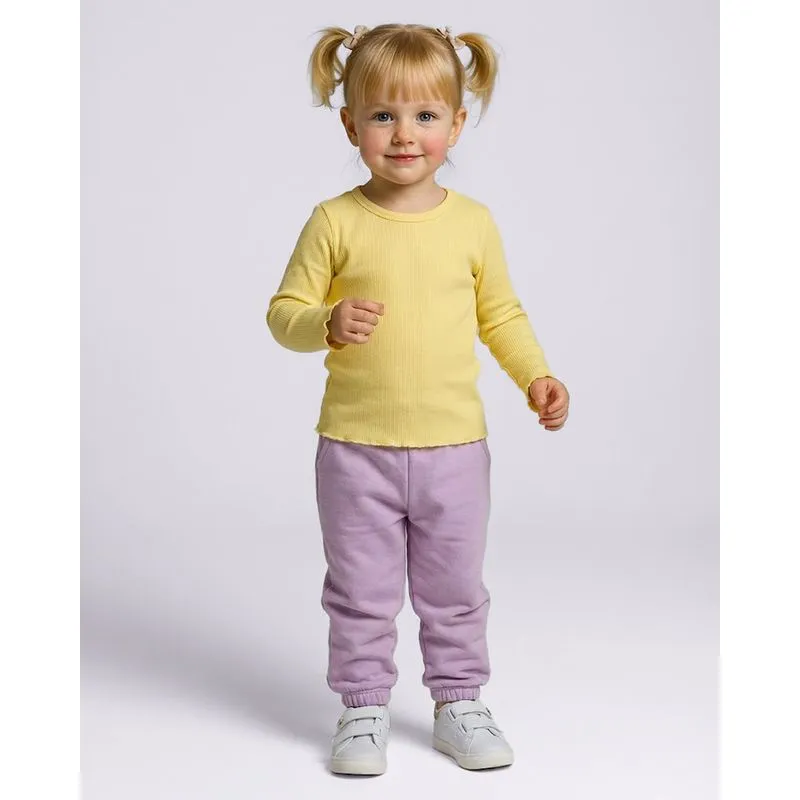 Blusa Bebê Manga Longa Canelada Amarela 3
