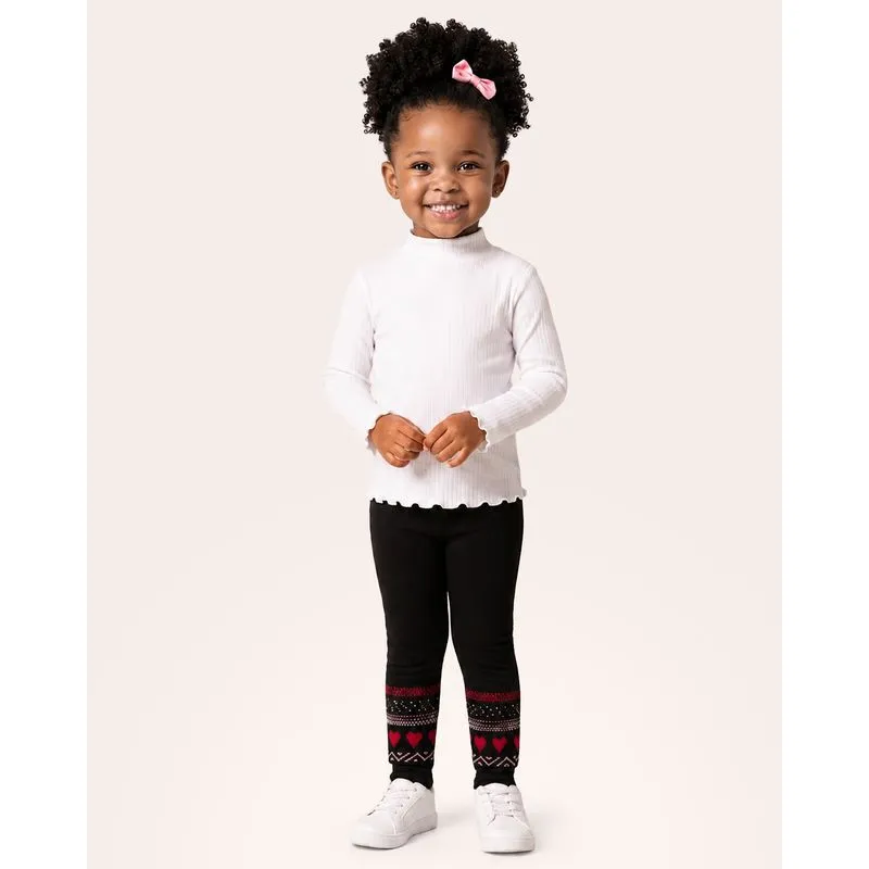Blusa Bebê Canelada Gola Alta Manga Longa Branca 3