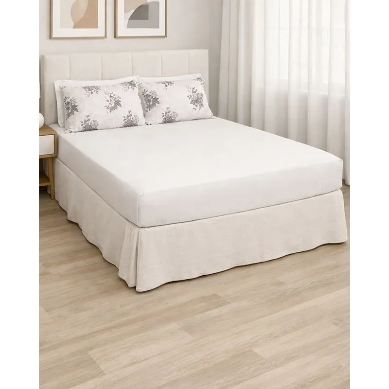 Jogo De Cama Casal 3 Peças Portallar Bege UN