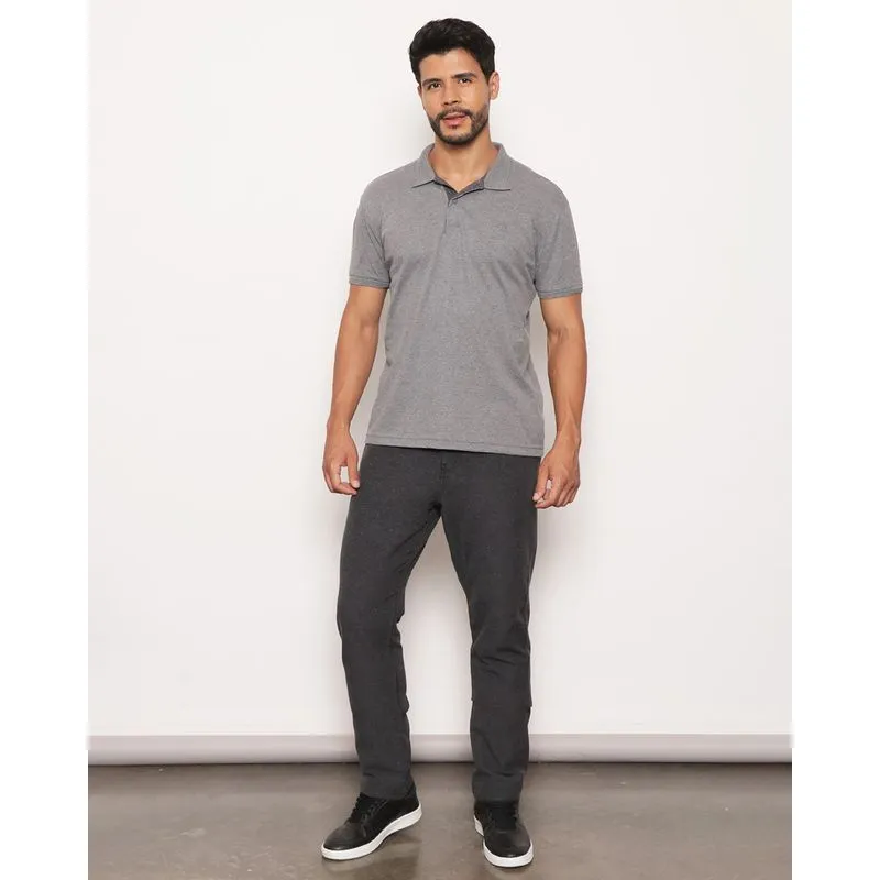 Calça Masculina Sarja Reta Mescla Sustentável Cinza Escuro 44