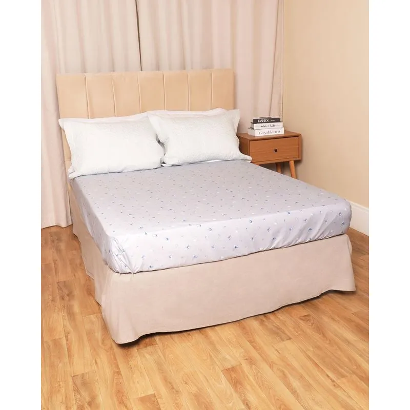 Lençol Casal Avulso Mricropercal Andreza Estampa Floral Azul UN