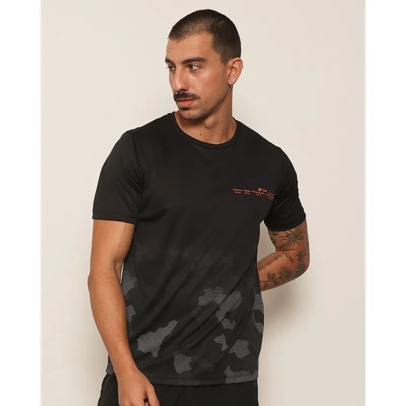 Camiseta Masculina Esportiva Gangster Dry Fit Com Estampa Manga Curta Preta M