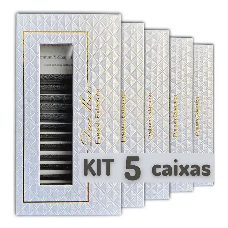 10x Kit 5un Cílios Y Decemars Volume Brasileiro Fio Yy Orig