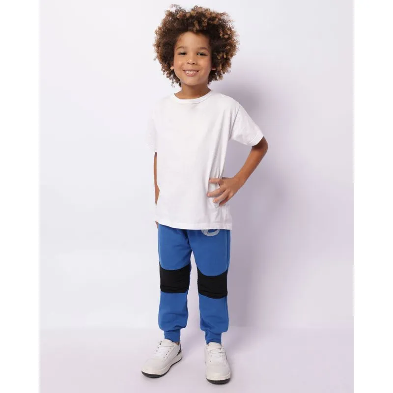 Calça Moletom Infantil Peluciada Jogger Marvel Estampa Capitão América Azul 10