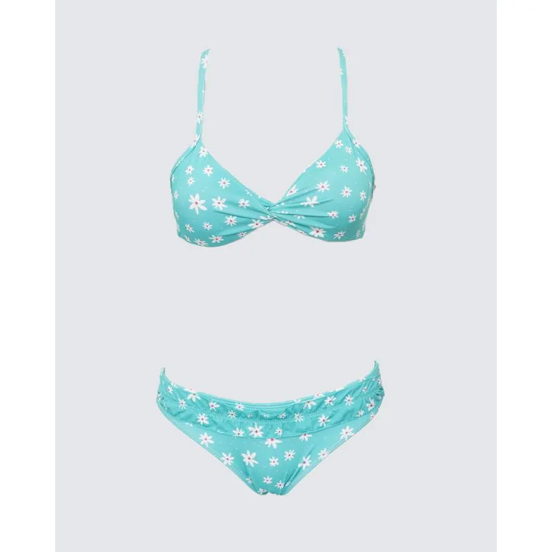 Biquíni Juvenil Menina Conjunto Estampado Com Bojo Verde 16