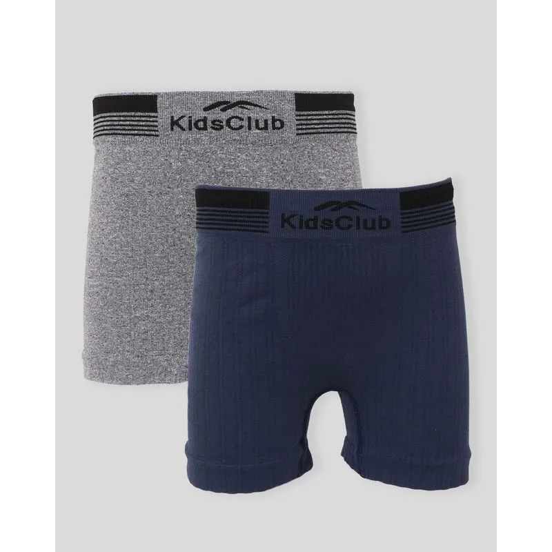 Kit 2 Cuecas Infantil DelRio Sem Costura Marinho Cinza M