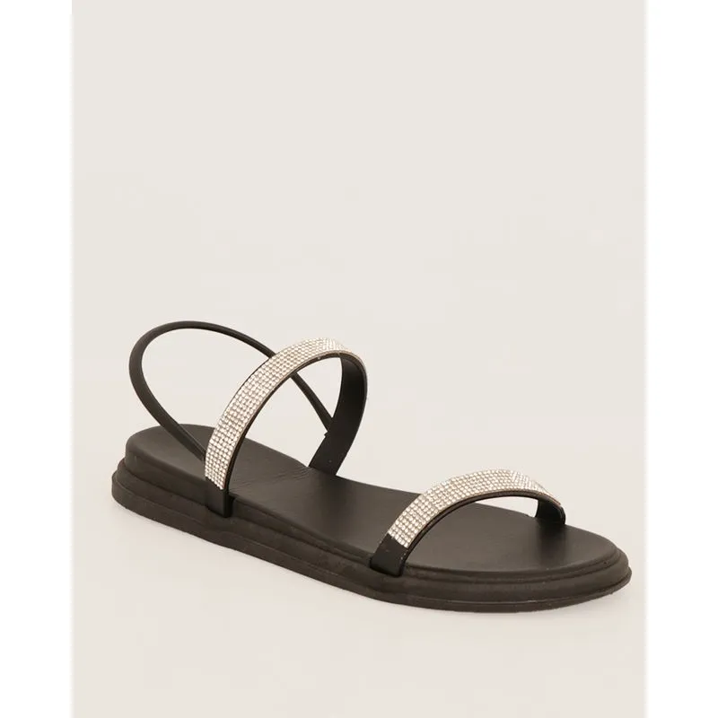 Sandália Feminina Com Strass Preta 36/37