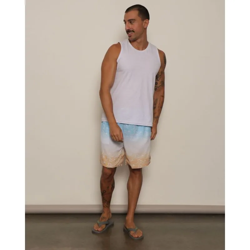 Bermuda Masculina Gangster Surf Estampada Degradê Azul GG