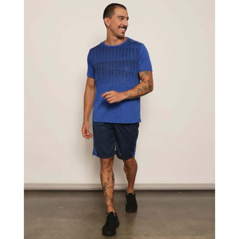 Bermuda Masculina Esportiva Gangster Dry Fit Com Recortes Marinho M