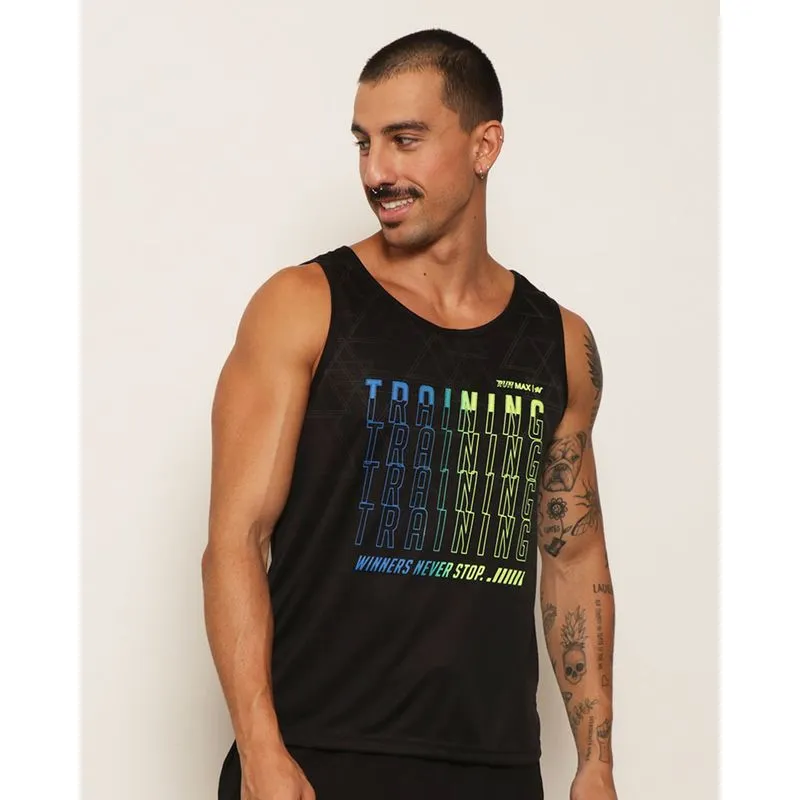 Regata Masculina Esportiva Dry Fit Estampa Training Preta M