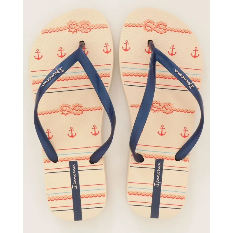 Chinelo Feminino Ipanema Navy Bege 33/34