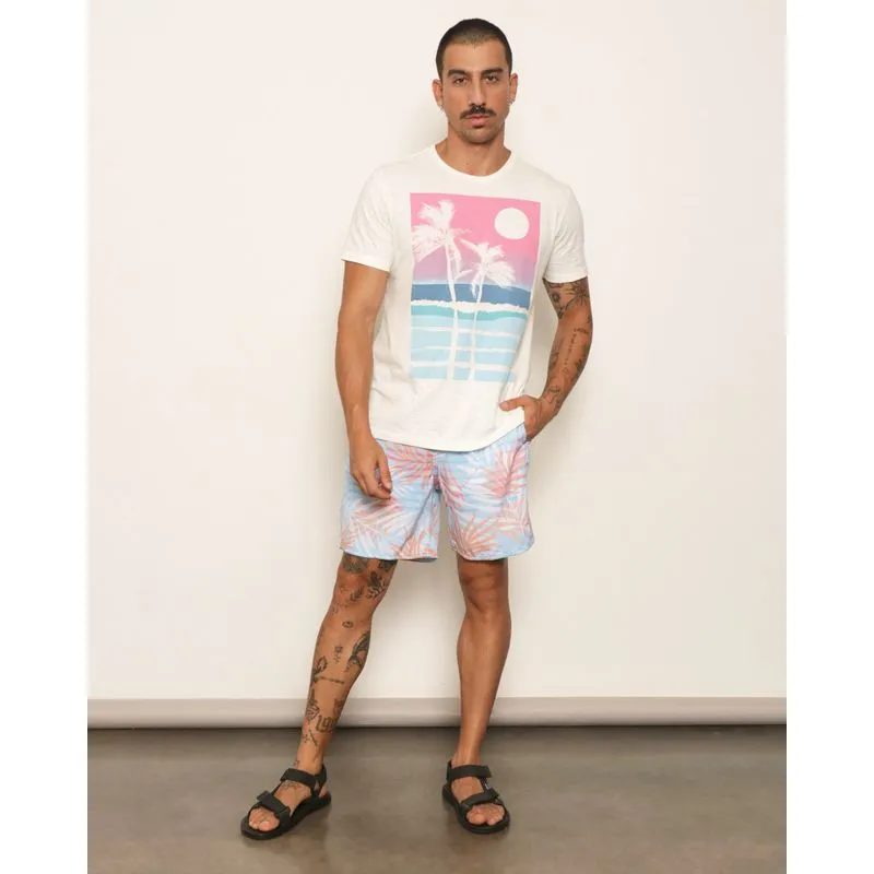 Bermuda Masculina Gangster Surf Estampada Coqueiros Azul G