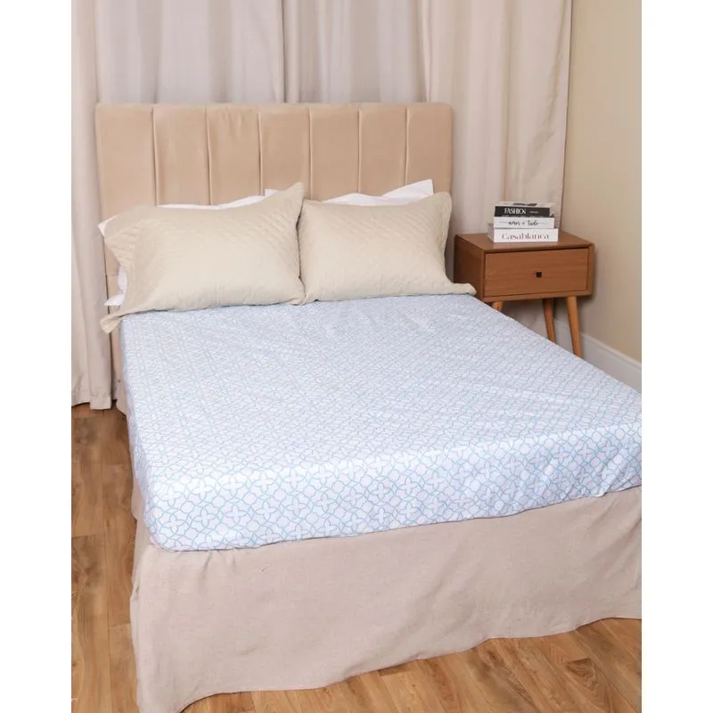 Lençol Avulso Queen Arte&Cazza Com Elástico Estampado Azul UN