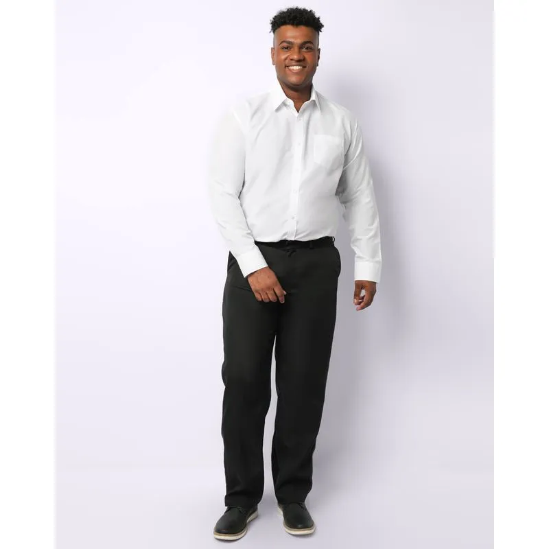 Calça Plus Size Masculina Social Oxford Reta Plus Preta 50