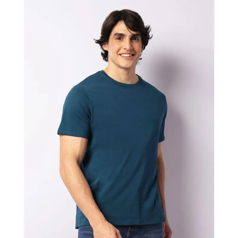 Camiseta Masculina Algodão Premium Manga Curta Azul GG