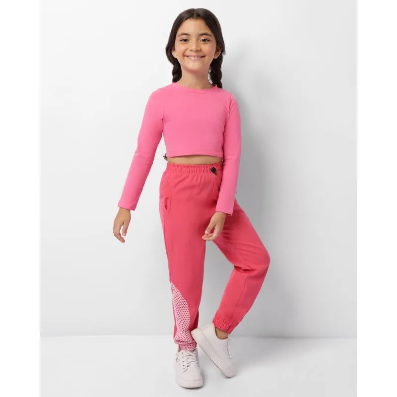 Calça Infantil Jogger Com Recortes Rosa 10
