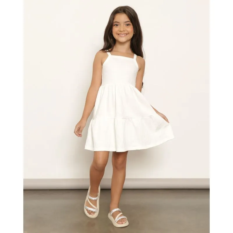 Vestido Infantil Três Marias Texturizado Off White 6