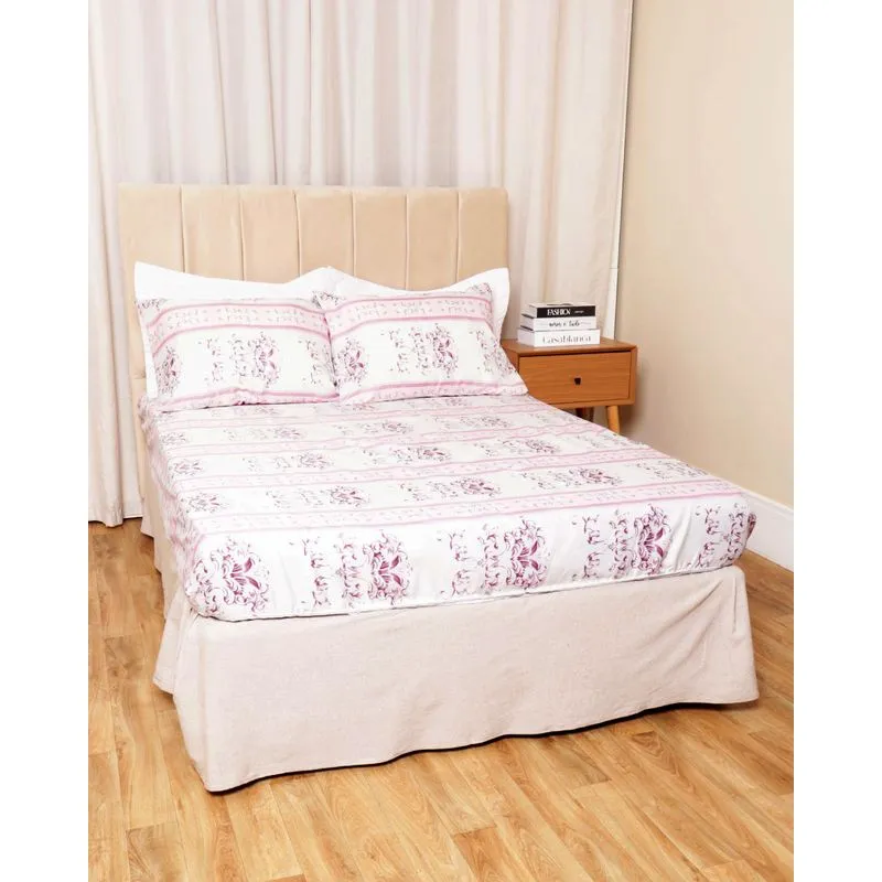 Jogo De Cama Casal 3 Peças Arte & Cazza Estampa Rosa UN