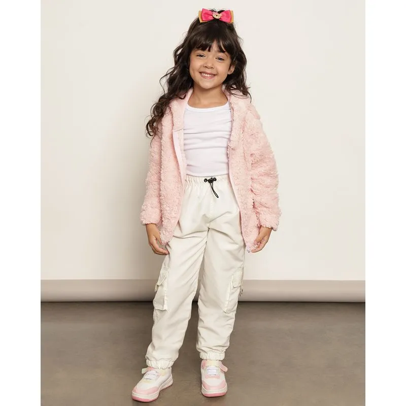Calça Infantil Jogger Bolso Cargo Off White 6