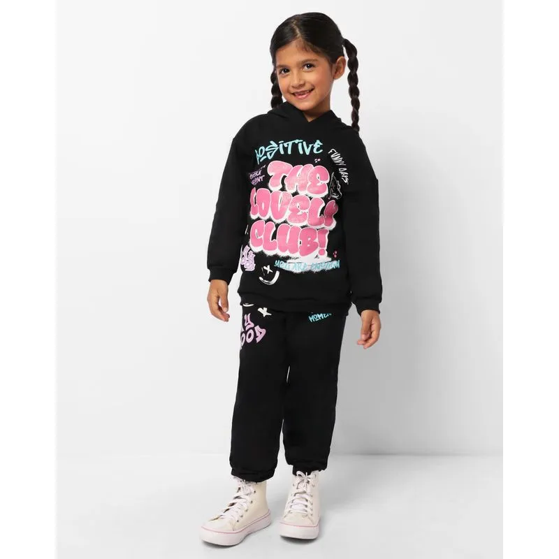 Calça Infantil Moletinho Jogger com Estampa Preta 4
