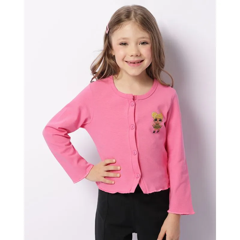 Blusa Infantil Cropped Lol Surprise Manga Longa Rosa 8