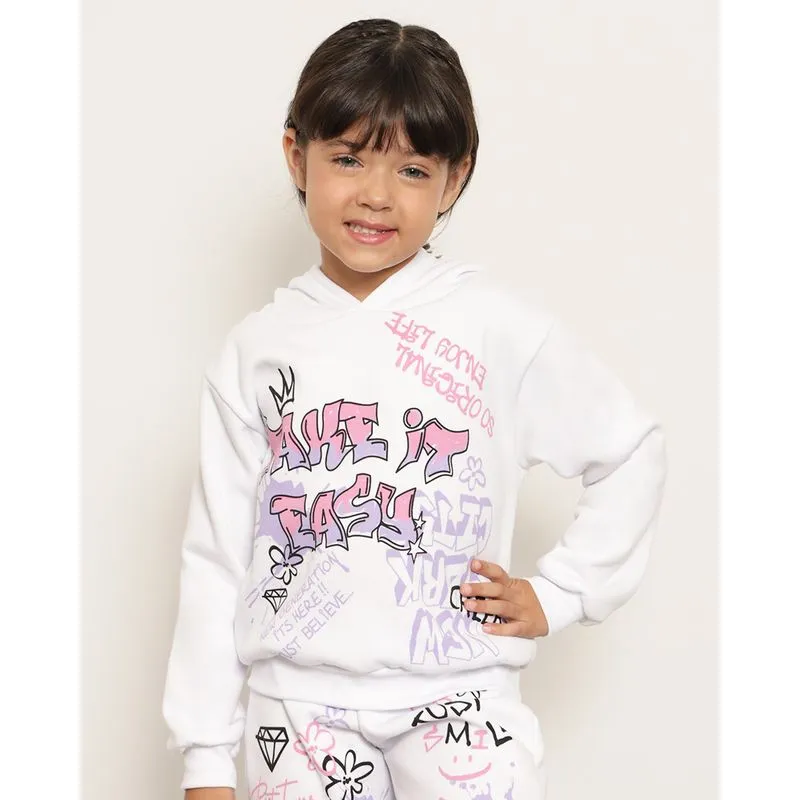 Blusão Moletom Infantil Estampa Grafite Branco 10