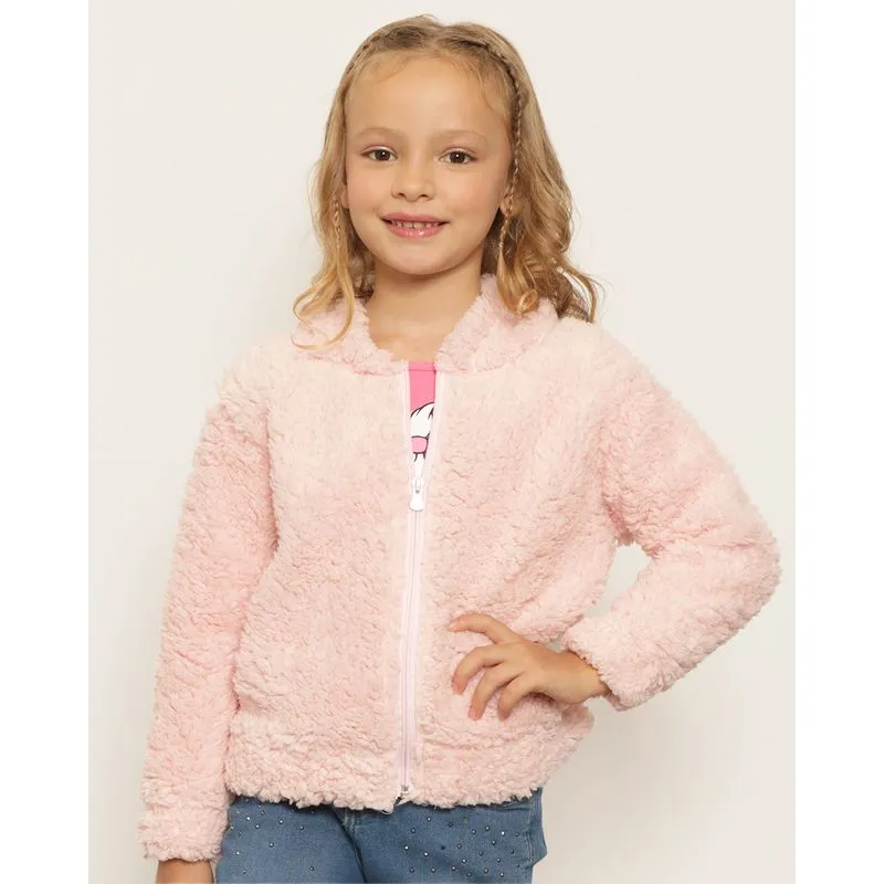 Jaqueta Infantil Sherpa Com Capuz Rosa 8
