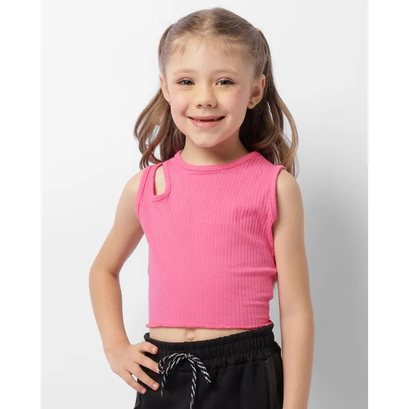 Regata Infantil Cropped Canelada Rosa 6