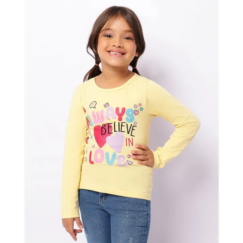 Blusa Infantil Estampa Always Manga Longa Amarela 4