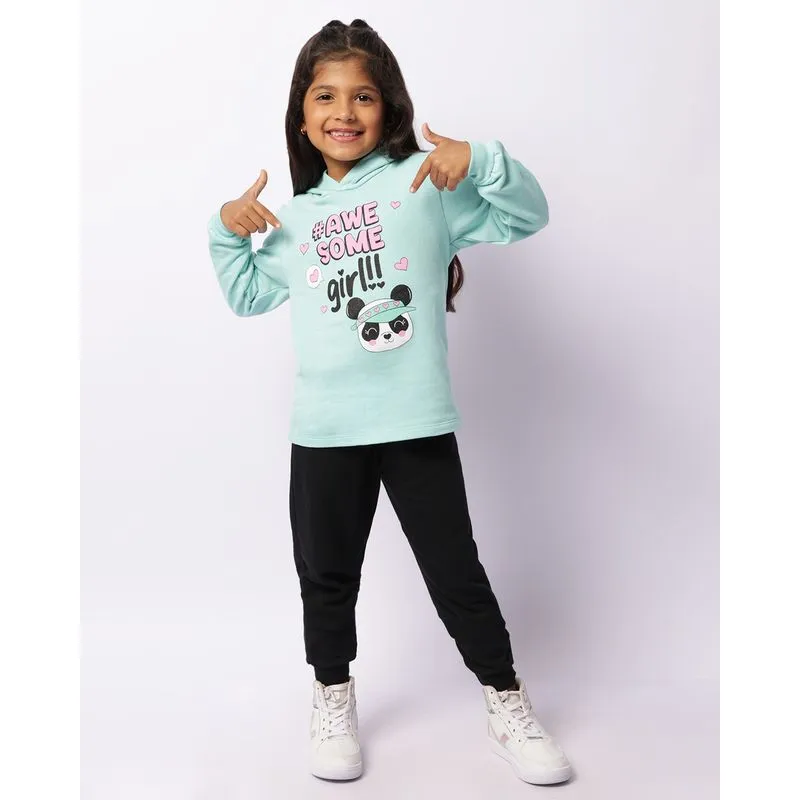 Conjunto Moletom Infantil Longo Peluciado Estampa Panda Verde 4