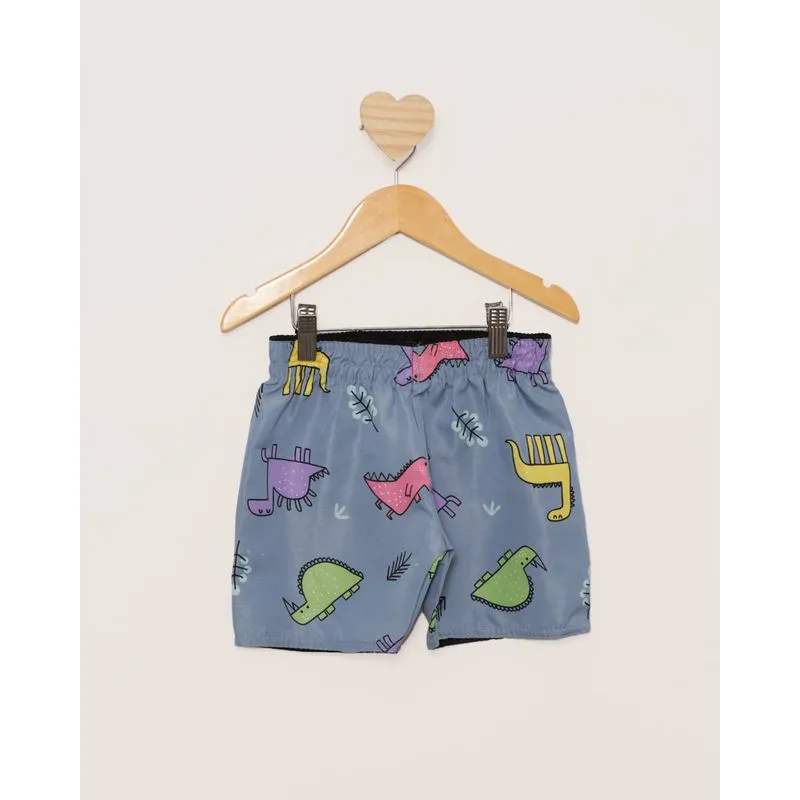 Bermuda Bebê Curta Estampada Cinza 3