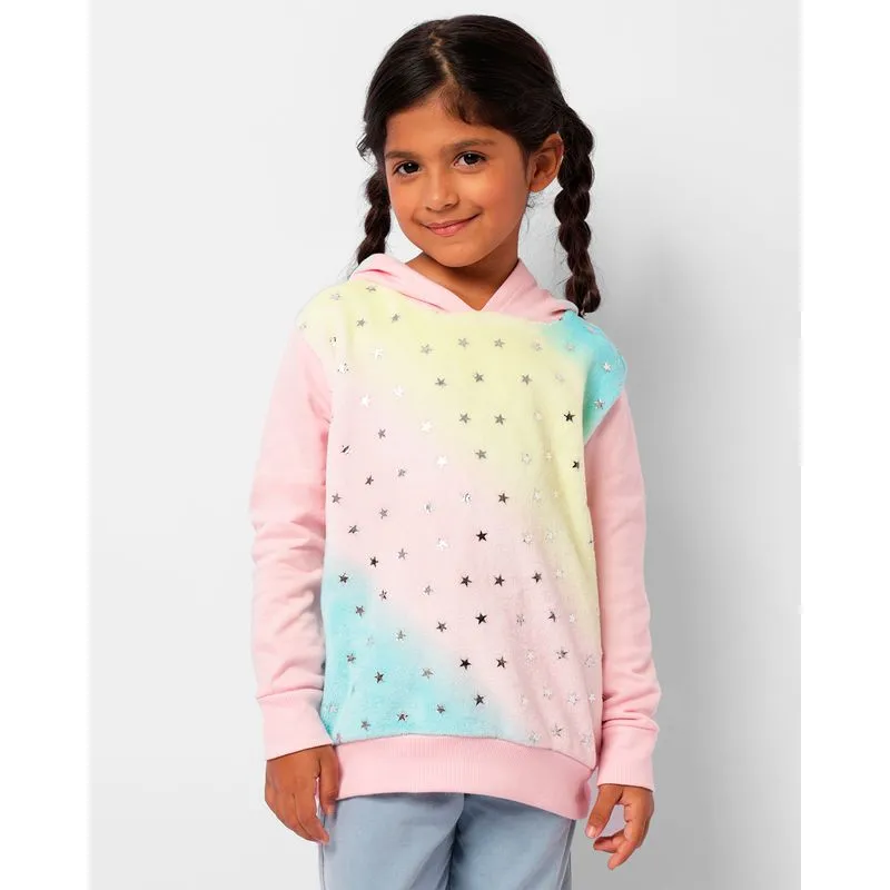 Blusão Moletom Infantil Peluciado Pelinho Com Estrelinha Rosa 8
