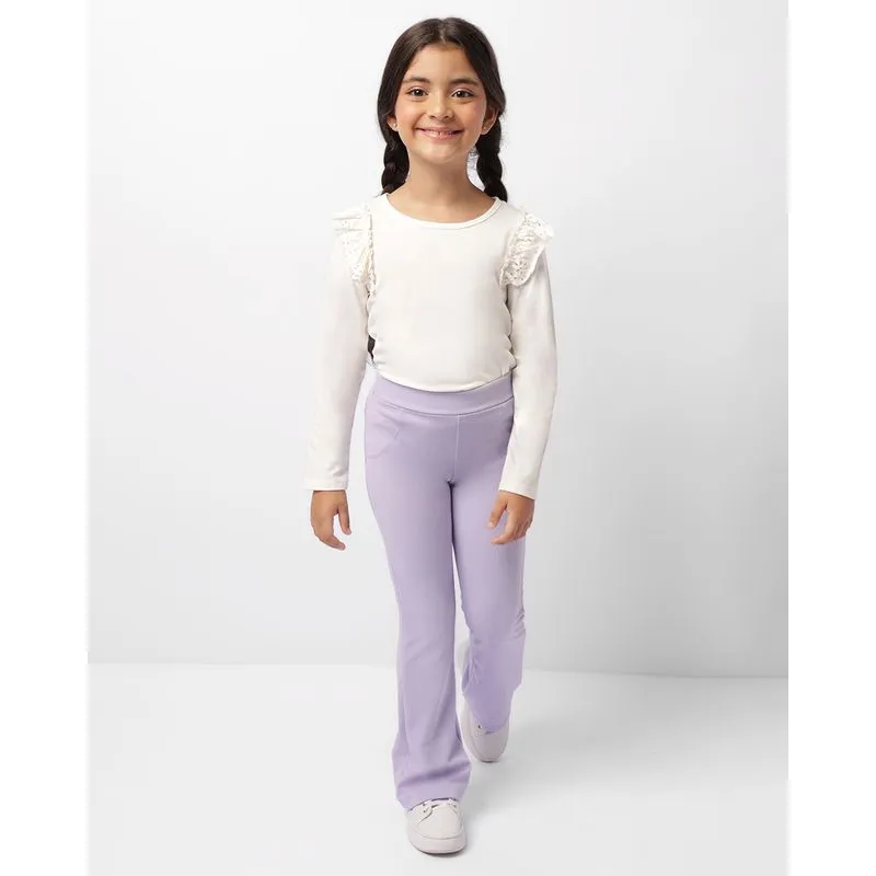 Calça Infantil Flare Crepe Lilás 10