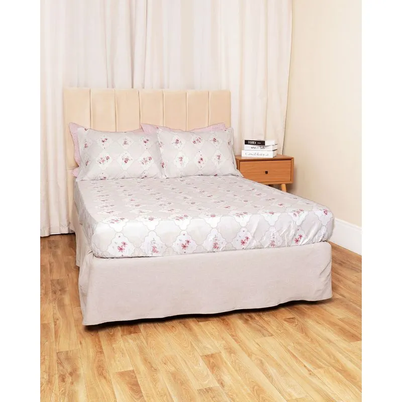 Jogo De Cama Casal 3 Peças Arte & Cazza Estampado Branco UN