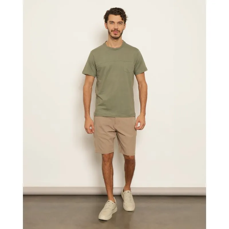 Bermuda Masculina Reta Com Bolsos Bege 40