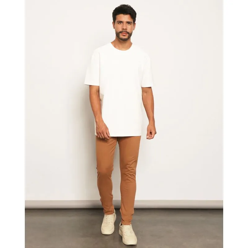 Calça Masculina Sarja Slim Bege 38