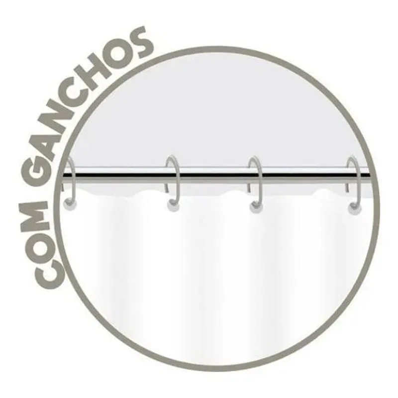3x Cortina Box Banheiro Antimofo Poliéster Lavável Em Máquin