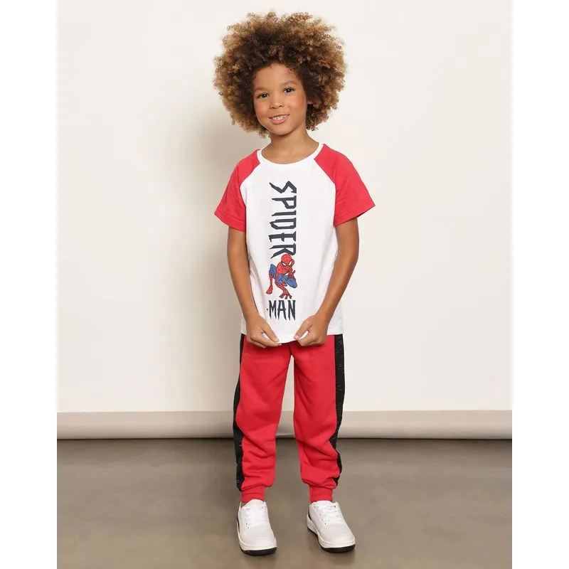 Calça Moletom Infantil Peluciada Marvel Homem Aranha Vermelha 10