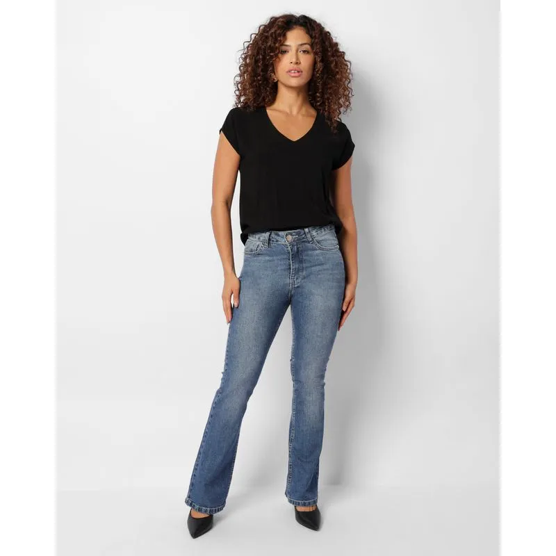 Calça Jeans Feminina Bootcut Azul 46