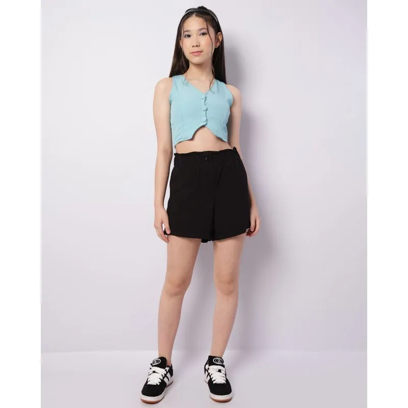Short Juvenil Viscose Preto 16