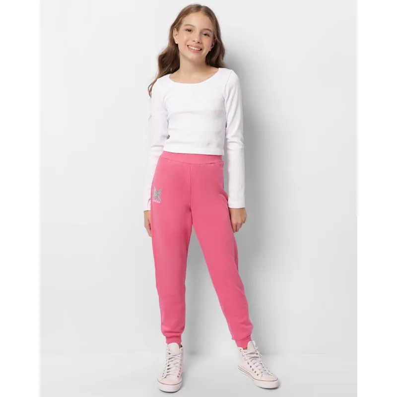Calça Moletom Juvenil Peluciado Jogger Estampa Com Paetê Rosa 10