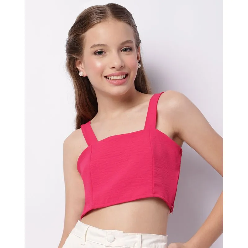 Regata Juvenil Cropped Com Zíper Rosa 14