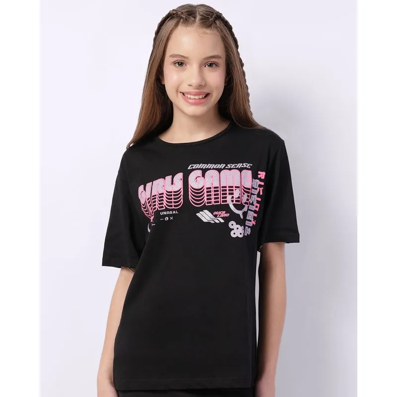 Camiseta Juvenil Girls Game Correntes Preta 14